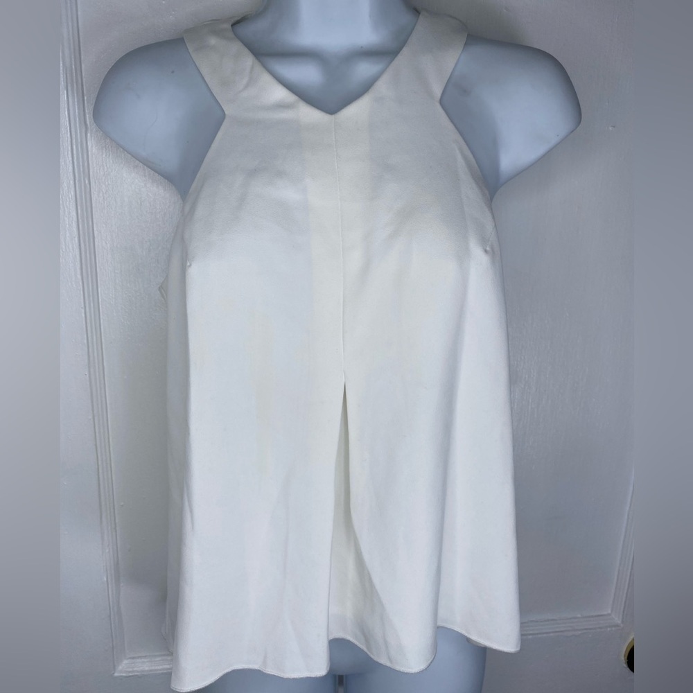 Trina Turk Petite Ivory Fully Lined Sleeveless Tank Top Blouse